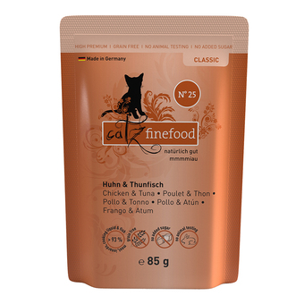 Zooplus 85g puur maaltijdzakjes 8 x 80/ kip & tonijn catz finefood kattenvoer aanbieding