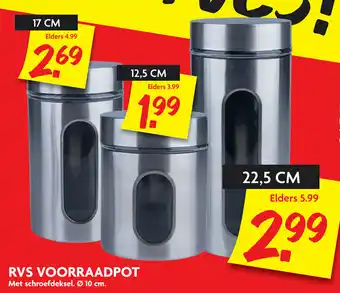 Dekamarkt RVS voorraadpot 22.5 cm aanbieding