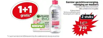 Trekpleister Garnier gezichtsverzorging, -reiniging en maskers aanbieding