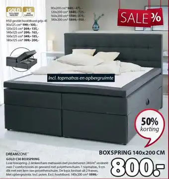 Jysk Dreamzone* gold c50 boxspring aanbieding