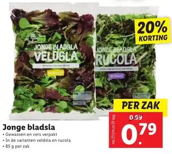 Lidl Jonge bladsla 85g aanbieding