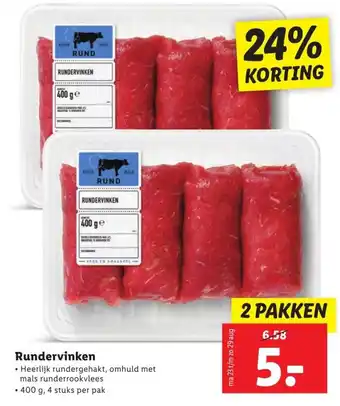 Lidl Rundervinken 400g aanbieding