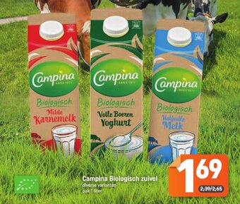 Dagwinkel Campina Biologisch zuivel aanbieding