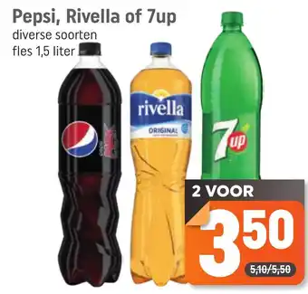 Dagwinkel Pepsi, Rivella of 7up 1.5 liter aanbieding