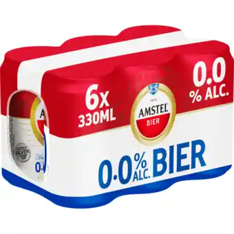 Jumbo Amstel pilsener 0.0 bier blik 6 x 330ml aanbieding