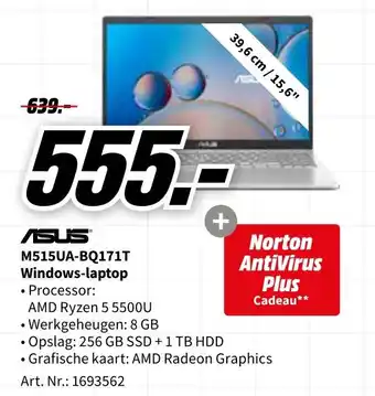 MediaMarkt ASUS M515UA-BQ171T Windows-laptop aanbieding