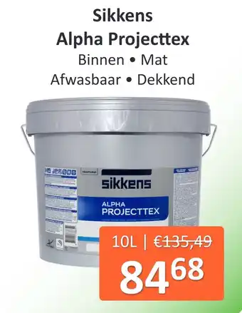 De Verfzaak Sikkens Alpha Projecttex aanbieding