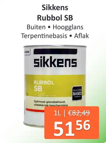 De Verfzaak Sikkens Rubbol SB aanbieding