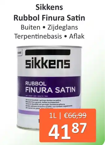 De Verfzaak Sikkens Rubbol Finura Satin aanbieding