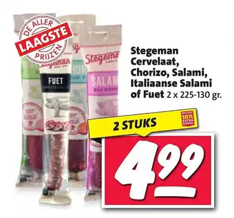 Nettorama Stegeman cervelaat, chorizo, salami, italiaanse salami aanbieding