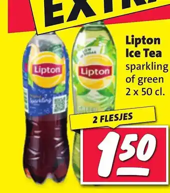 Nettorama Lipton ice tea sparkling of green aanbieding