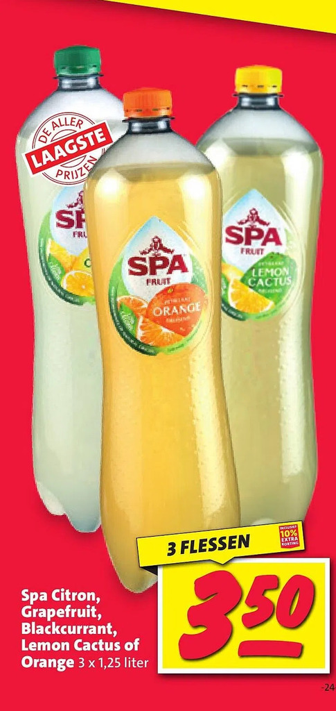 Spa citron, grapefruit, blackcurrant, lemon cactus of aanbieding bij  Nettorama