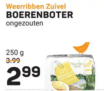 Ekoplaza Weerribben Zuivel BOERENBOTER ongezouten 250g aanbieding