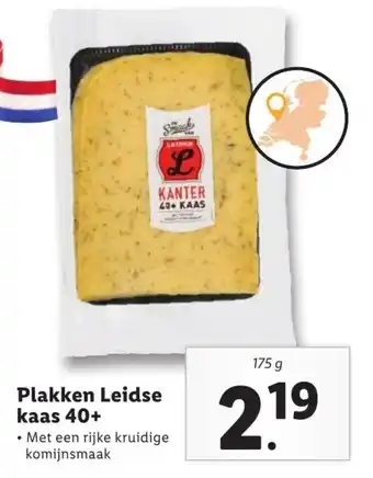 Lidl Plakken Leidse kaas 40+ 175g aanbieding