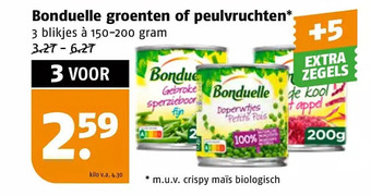 Poiesz Bonduelle groenten of peulvruchten* aanbieding