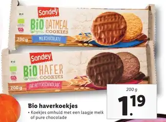 Lidl Bio haverkoekjes 200g aanbieding