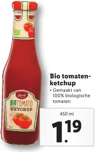 Lidl Bio tomaten- ketchup 450ml aanbieding