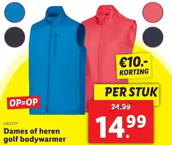 Lidl Dames of heren golf bodywarmer aanbieding