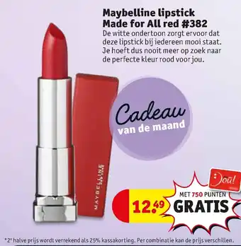 Kruidvat Maybelline Lipstick Made for All red #382 aanbieding