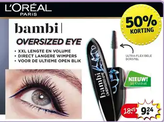 Kruidvat L'Oreal Paris Bambi Oversized Eye mascara aanbieding