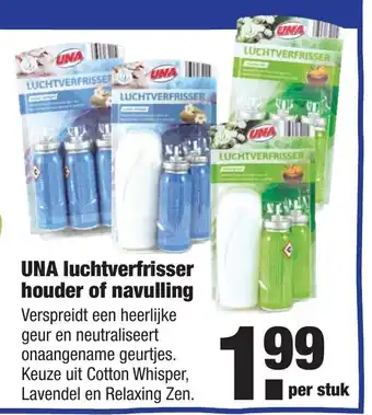 ALDI UNA Luchtverfrisser houder of navulling aanbieding