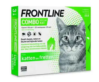 Welkoop Frontline combo kat  - vlooien & tekenmiddel - 3 x 0,5 ml aanbieding