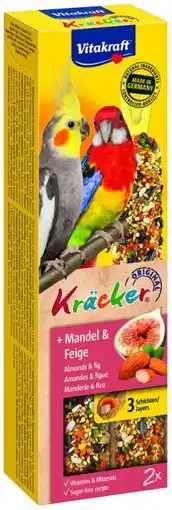 Welkoop Vitakraft fruitkracker 2 in 1 valkparkiet - snacks - 180 gram aanbieding