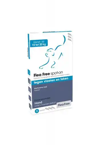Welkoop Flea free spot-on hond m 10-20 kg - pipetten - vlooien- en tekenmiddel - 3 stuks aanbieding