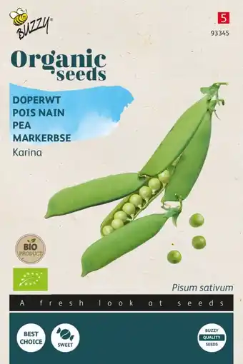 Welkoop Buzzy doperwten pisum sativum karina - peulvruchten - 20 gram aanbieding