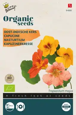 Welkoop Buzzy organic bio oost-indische kers - bloemzaden - oost-indische kers (tropaeolum) aanbieding