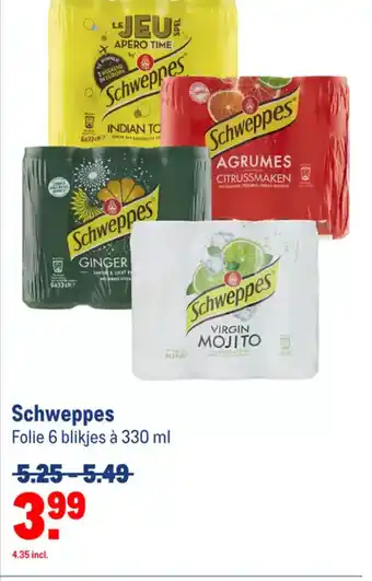 Makro Schweppes 330ml aanbieding