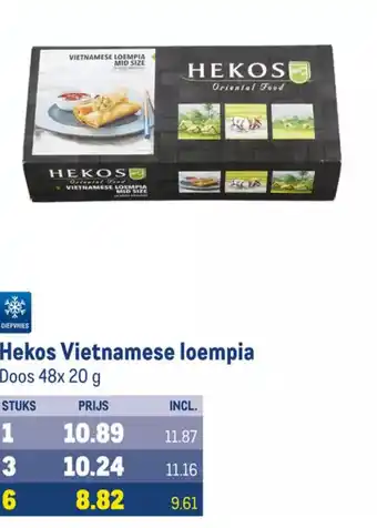 Makro Hekos Vietnamese loempia Doos 48x 20 g aanbieding