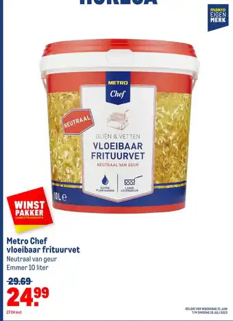 Makro Metro Chef vloeibaar frituurvet aanbieding