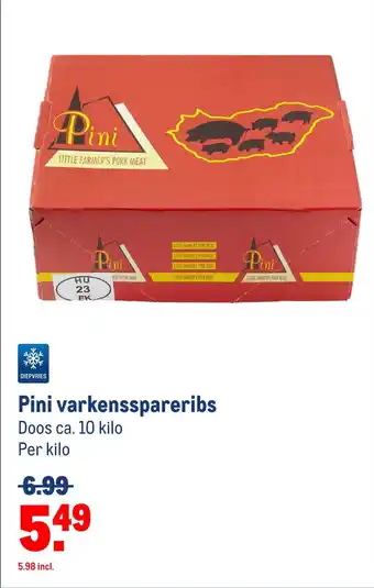 Makro Pini varkensspareribs aanbieding