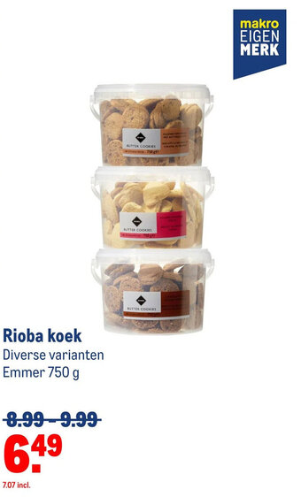 Makro Rioba koek 750 g aanbieding