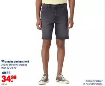 Makro Wrangler denim short aanbieding