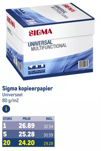 Makro Sigma kopieerpapier aanbieding