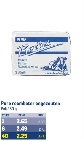 Makro Pure roomboter ongezouten aanbieding