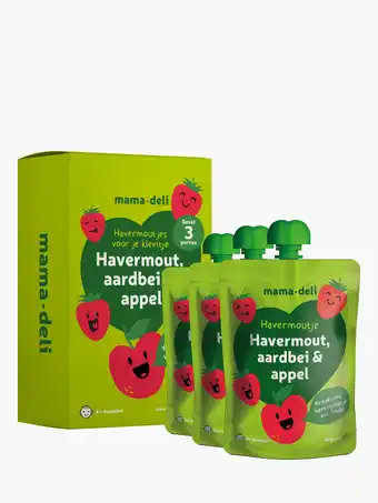 Flink Mama deli havermoutje aardbei & appel 3x90g aanbieding