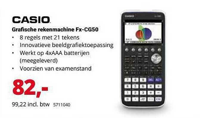 Cashio grafische rekenmachine fx-CG50 aanbieding bij Office Centre