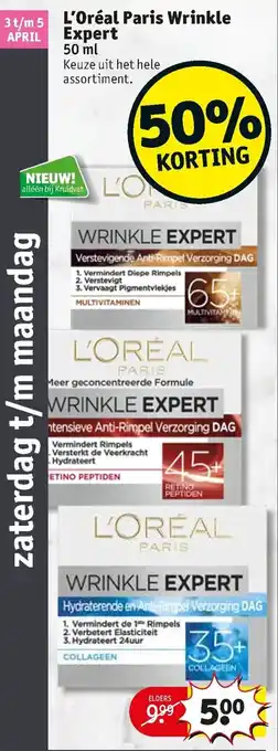 Kruidvat L'Oreal Paris Wrinkle Expert 50ml aanbieding