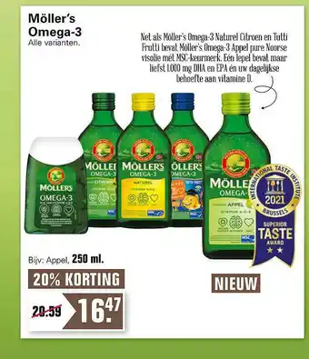 De Online Drogist Möller's omega-3 250 ml aanbieding