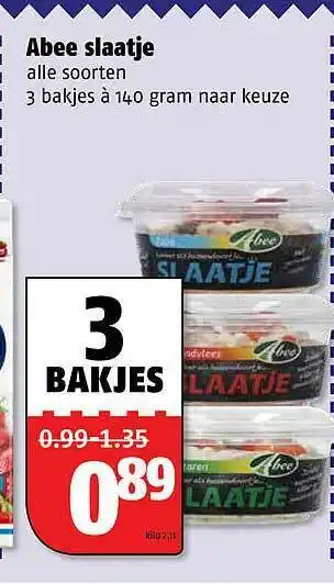 Poiesz Abee slaatje 140 gram aanbieding