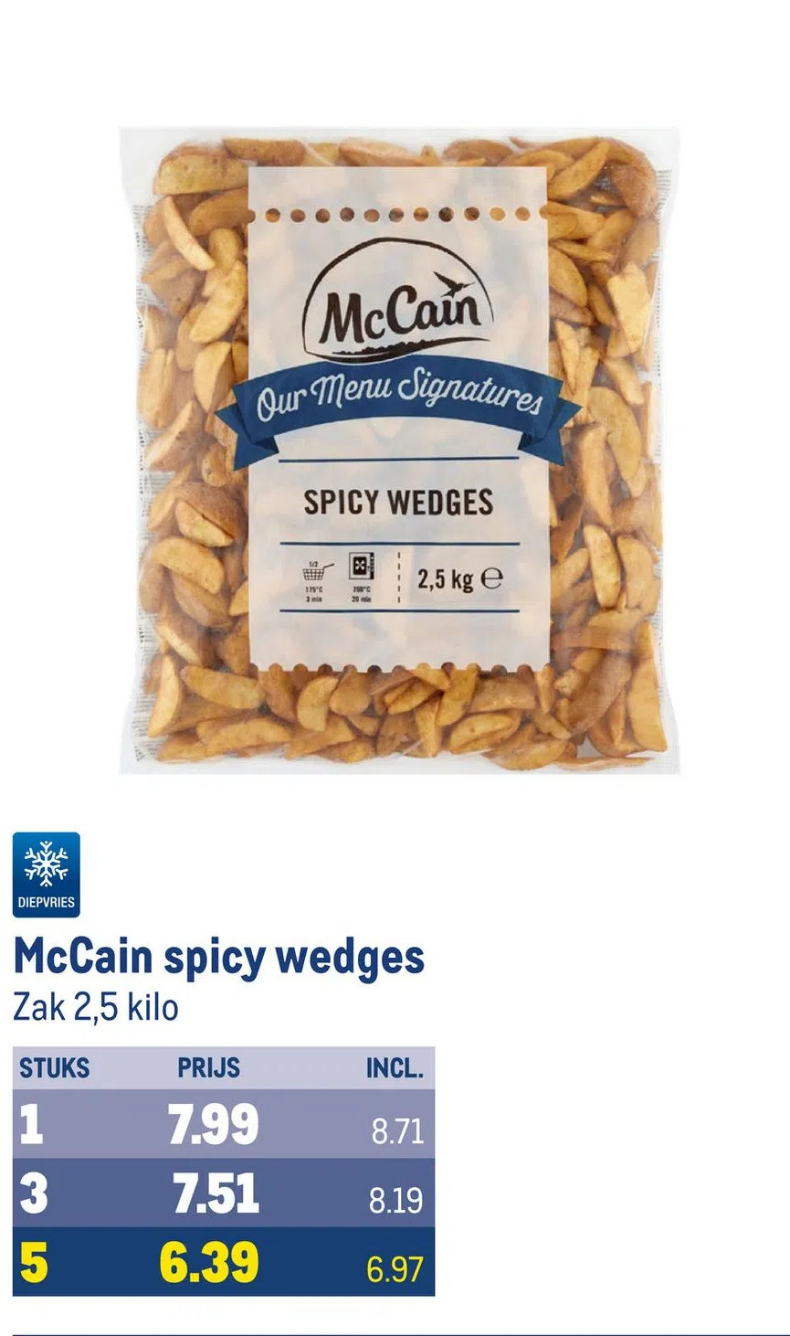 Mccain spicy wedges aanbieding bij Makro
