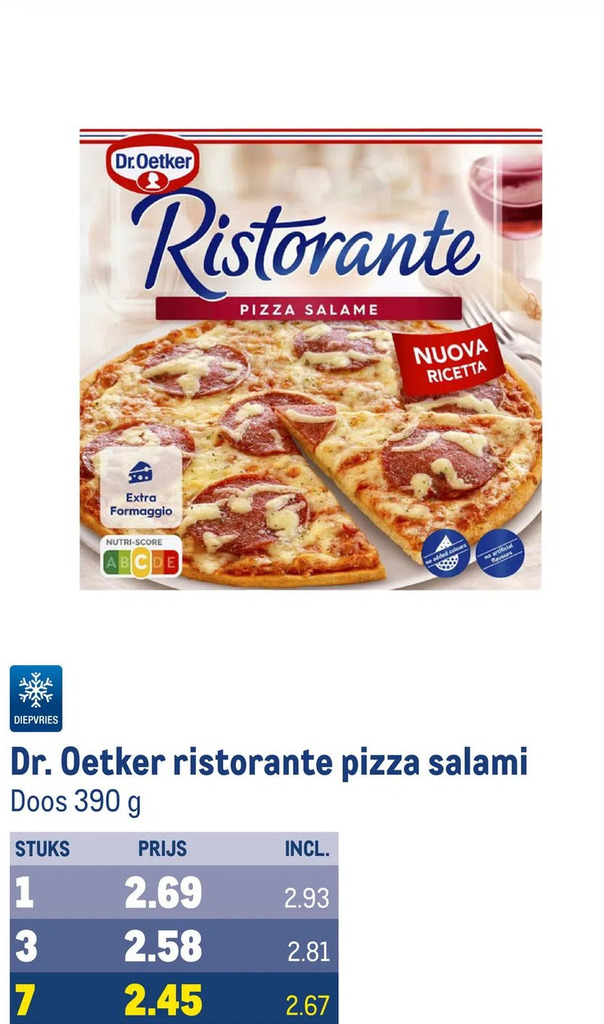 Dr. oetker ristorante pizza salami aanbieding bij Makro