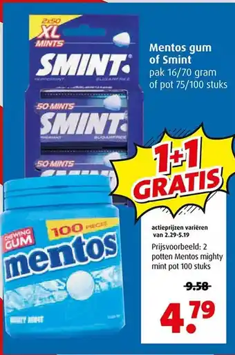 Boni Mentos gum of smint aanbieding