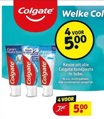 Kruidvat Keuze uit alle Colgate tandpasta in tube. aanbieding