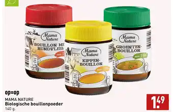 ALDI MAMA NATURE Biologische bouillonpoeder 140 g. aanbieding