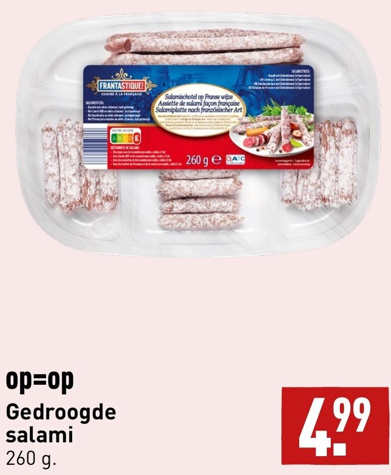 Gedroogde salami 260 g. aanbieding bij ALDI