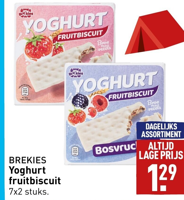 BREKIES Yoghurt fruitbiscuit aanbieding bij ALDI